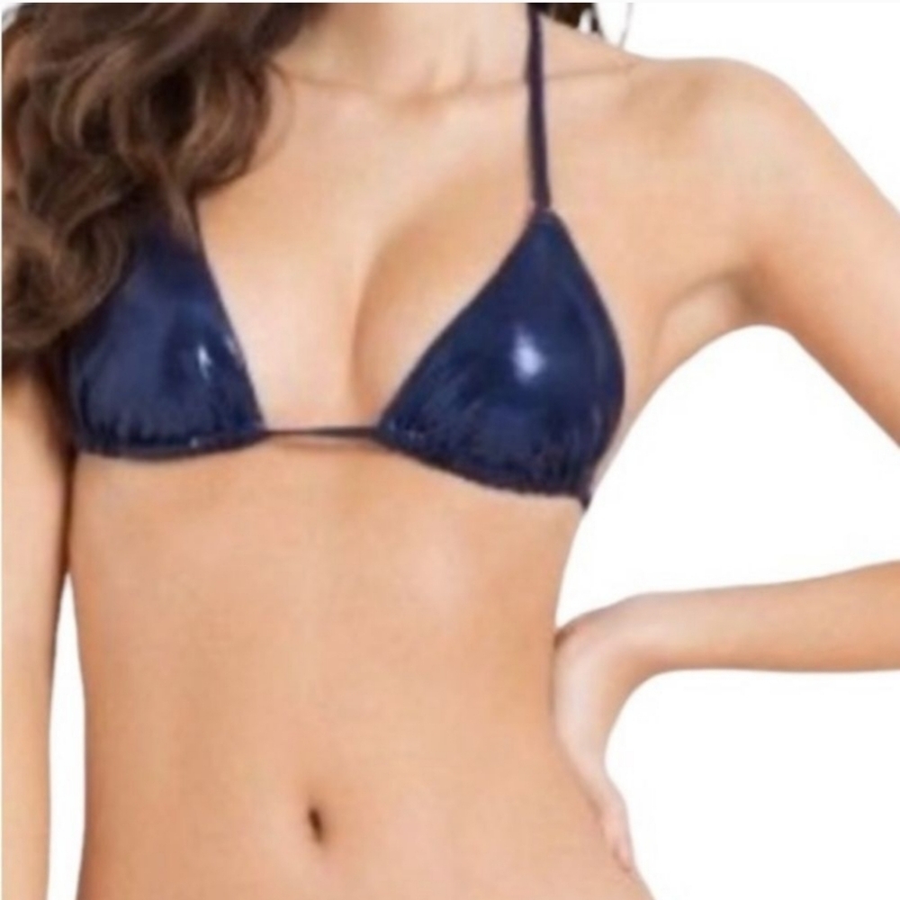 L'AGENT by Agent Provocateur Sevilla Navy Triangle Bikini Swim Top Size Small